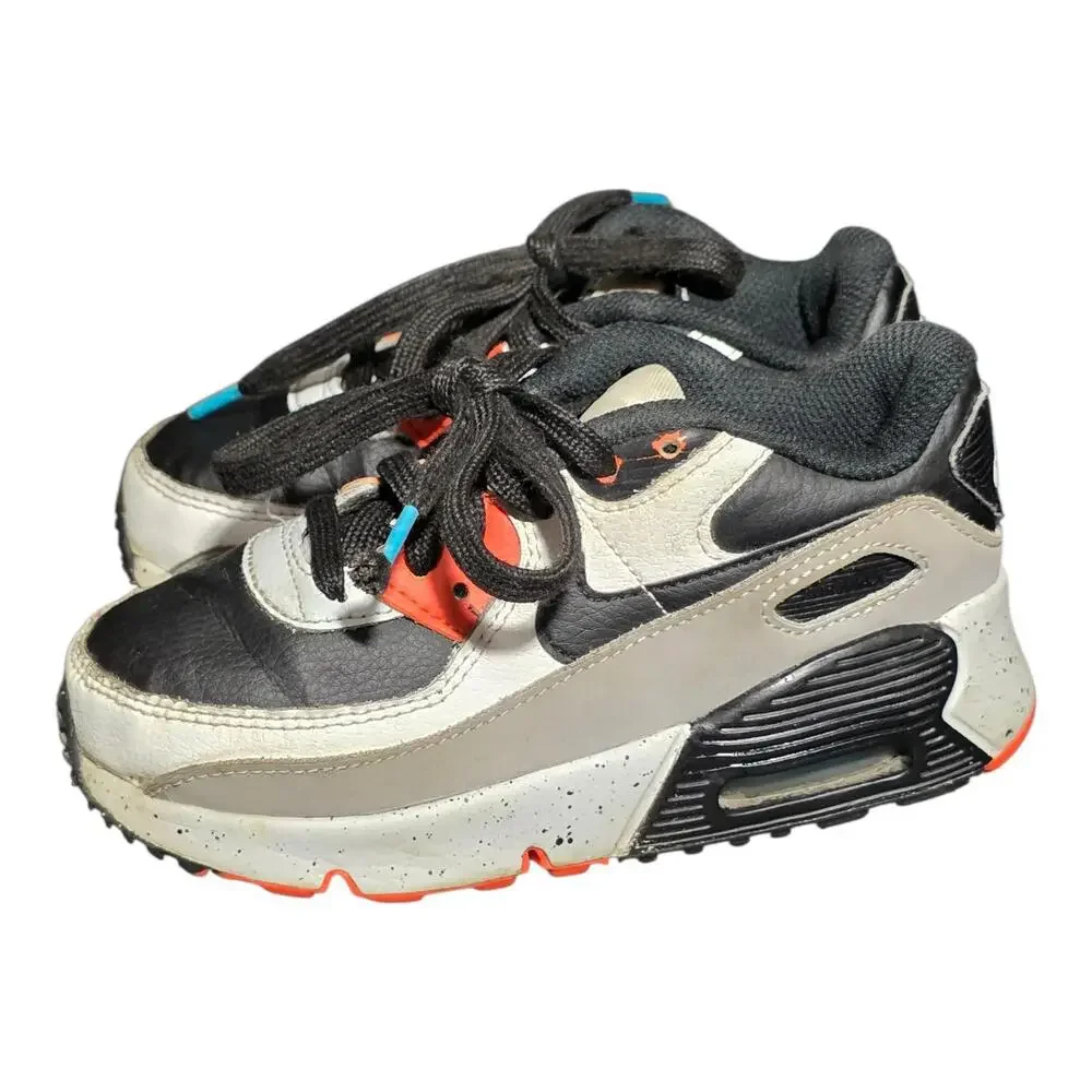 Nike Air Max 90 Kids‎ 7C Black White Infrared Sneakers Toddler Shoes